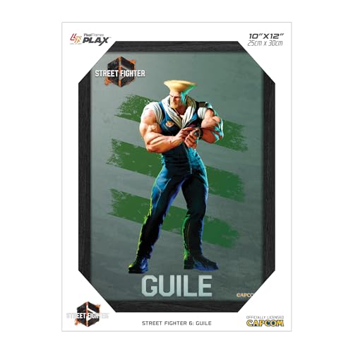 Level Up Labs Pixel Frames PLAX: Street Fighter 6: Guile – Poster lenticulaire 3D encadré –...