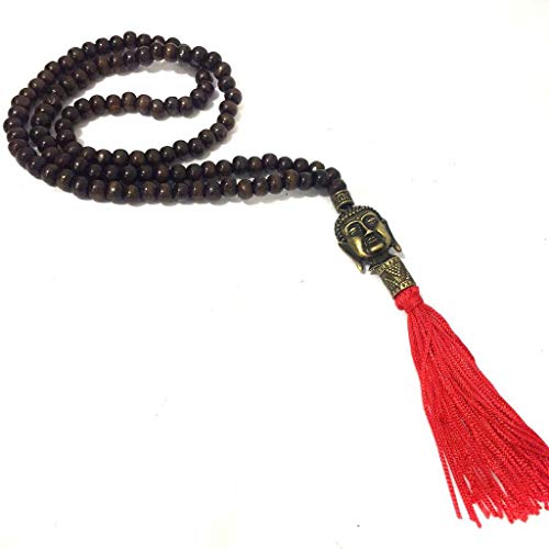 Japamala Buda de 108 Contas de Madeira