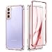 Produktbild SURITCH für Samsung S21+ Plus Hülle Schutzhülle 360° Stoßfest Transparent Front Und Rückenschutz Handyhülle mit Kameraschutz TPU Roségold Bumper Eingebautem Displayschutz für Samsung Galaxy S21+ Plus