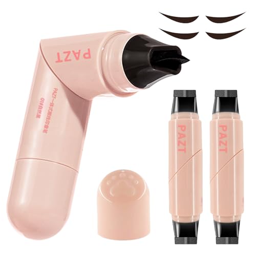 Eye Liner Stamp,Sello de Delineador de Ojos de doble cabeza,Eyeliner Waterproof,Delineador de Ojos Negro, Natural, Duradero, Secado Rápido(2x2.1ml)