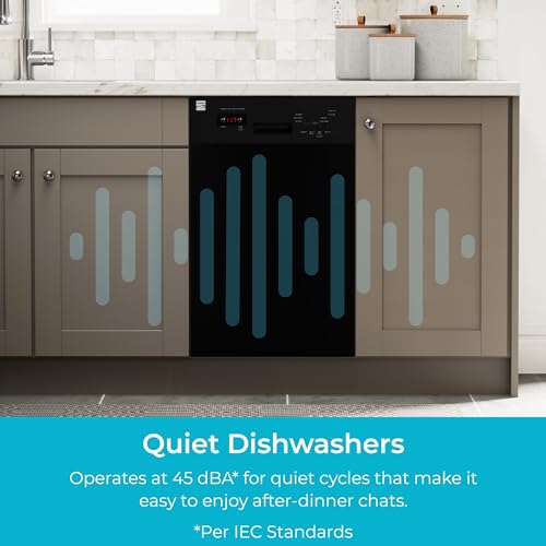Kenmore 2214709 22-14709 18 Inch Built-In Stainless Steel Tub Dishwasher With Easyflex 3Rd, Smartwash, Ultrawash Plus, Turbodry, Morespace Adjustable Rack, Energy Star, 22.44"D X 17.65"W X 32.29"H, Black thumb #8