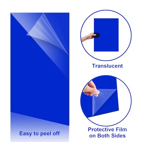 Image of Blue Acrylic Sheet 12 inch x 16 inch, 2 Pack FFGODO Glossy Translucent Colored Cast Plexiglass Sheets 1 /8 Inch Thick for DIY Display Projects, Handcraft, Painting, Signage, Easy to Laser Cutting & Engraving