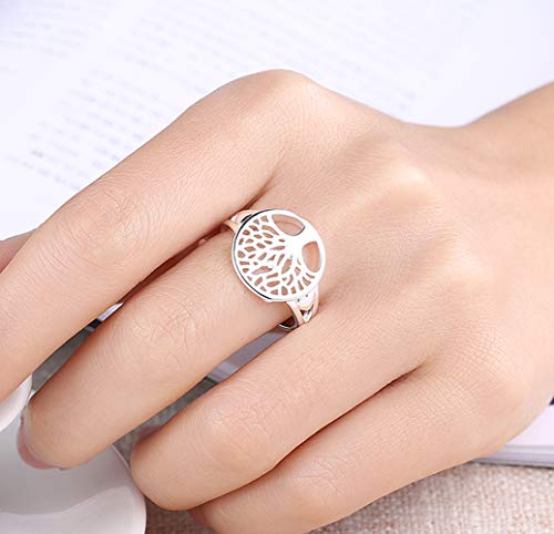 Cutesmile Fashion Jewelry 925 Sterling Silver Tree of Life Ring Jewelry Wedding Women Cute Size 6-9 (6)4