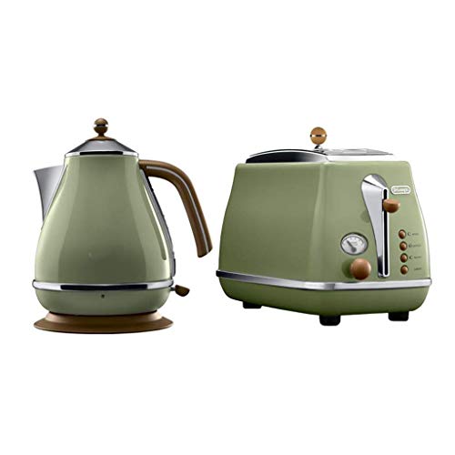 Retro Wasserkocher Edelstahl beleuchtender Glaskessel 17 Liter 3000 Watt & Impressionen Toaster Grün Wasserkocher + Toaster