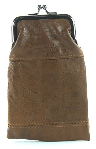 Image of Leather Impressions Leather Cigarette Case with Twist Clasp Closure, Small Zipper Wallet for Essentials Like Card, Cash or Keys, Pocket Wallets for Women & Men Dressy Coin Pouch