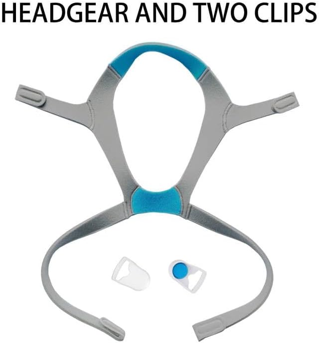 Airfit f20 Headgear with Clips, Replacement CPAP Mask Headgear Strap with Clips CPAP Supplies for Airfit/AirTouch F20, Large (Without Mask)