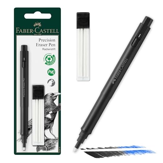 FABER-CASTELL 185610 Precision Eraser Pen - Goma de borrar (incluye borrador de relleno, para profesionales y aficionados