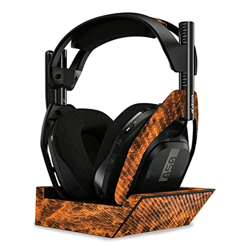 Image of MightySkins Carbon Fiber Skin Compatible with Astro A50 Wireless Headphones + Base Station (Gen 4) - Burning Up | Protective, Durable Textured Carbon Fiber Finish | Easy to Apply | Made in The USA