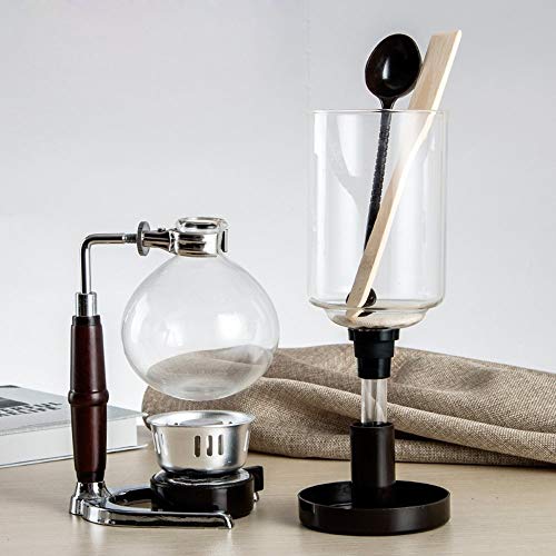 DecentGadget Coffee Syphon/Siphon Coffee Vacuum Glass Coffee Maker 5 Cup Syphon Maker, A
