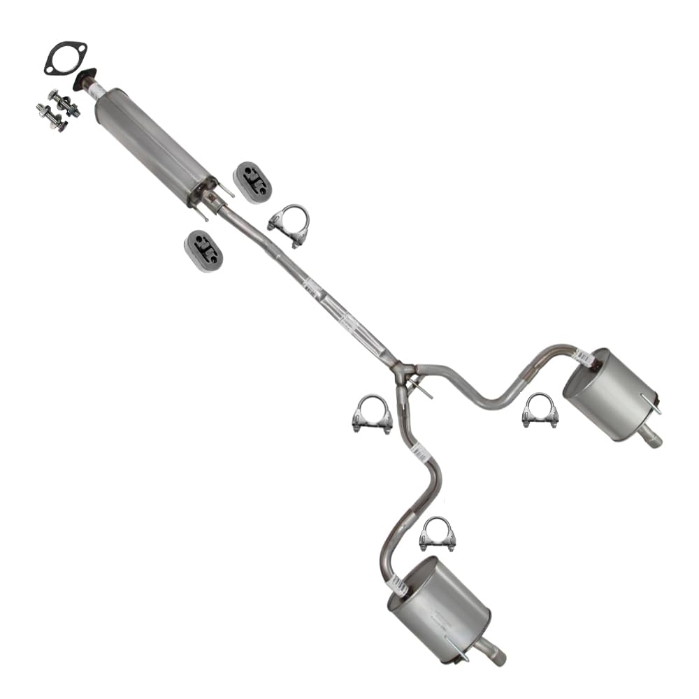 Exhaust Resonator & Pair of Muffler Kit Compatible for 2009-2012 Nissan Altima 3.5L | Stainless Steel | Northeastern Exhaust | Includes Gasket, Clamps