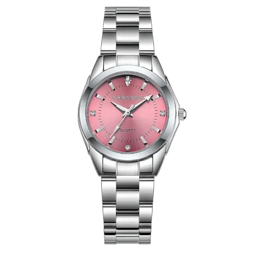 Montre analogique à quartz femme strass rose montre bracelet chic