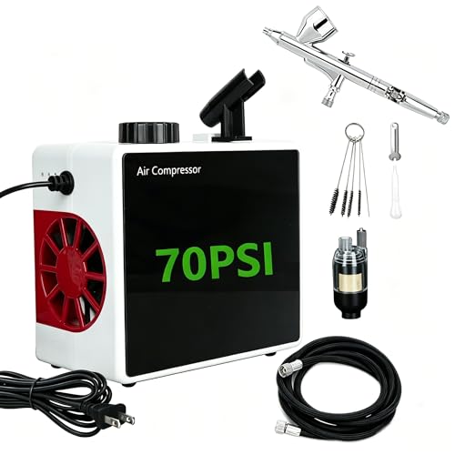 YRHOT Airbrush Compressor Kit, 50-70PSI Stepless Pressure