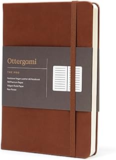 Ottergami A5 Notebook. Ideal Weekly Planner & Ruled Writing Pad. Vegan Leather Journal. Thick 150gsm Lined A5 Paper - 192 Pages, Back Pocket & Scribble Test Page. The Pro Lined (Pink)