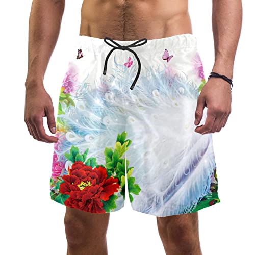 Maillots de bain pour hommes short de plage fleuri motif pivoines HadHfun