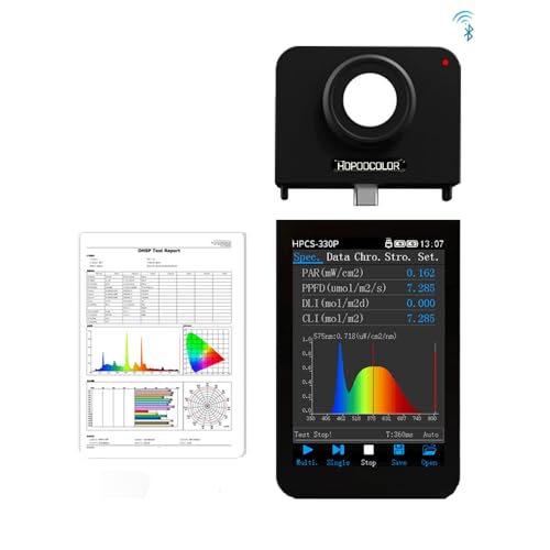Hopoocolor HPCS-330P Spectrometer PPFD Meter PAR Quantum Meter Wireless Bluetooth Connection - Thumbnail 2
