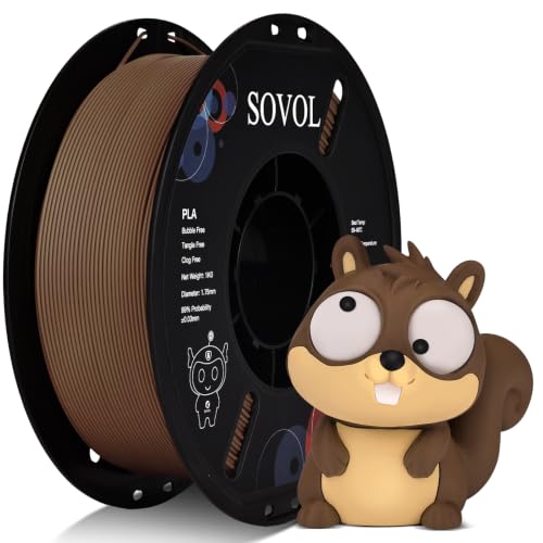Image of Sovol 3D Printer Matte PLA Filament 1.75mm 1KG (2.2lbs), Nut Brown
