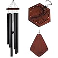 Vanquer Large Wind Chimes for Outside Deep Tone - 46'' Wind Chimes Outdoor Clearance, Windchimes Outdoors, Memorial, Sympathy Gift, Patio, Home Décor, Vintage Black (46" Ash Wood)