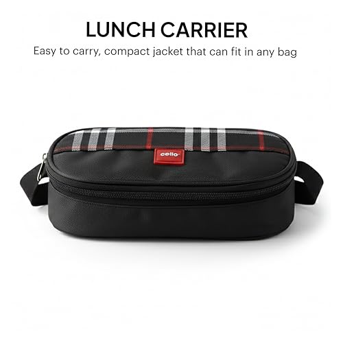 Image of CELLO MF Trent Lunch Box with Bag for Office Use, Blue | 300ml x 2 Stainless Steel Containers, Food Grade Light Weight Leak Proof Airtight Snap Lock Lid Tiffin Box Set for School Kids College & Travel