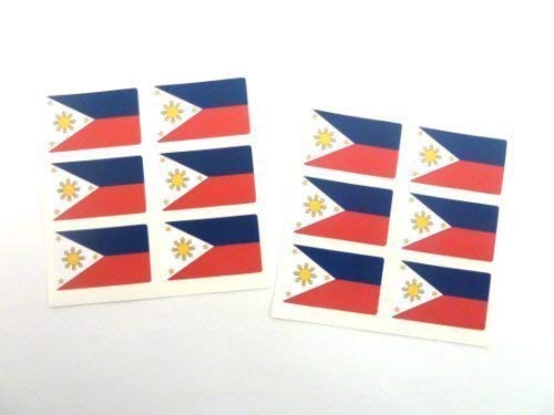 Mini Aufkleber Set, 33x20mm Rechteckiges, Selbstklebende Philippinen Etiketten, Philippinen Flagge Sticker