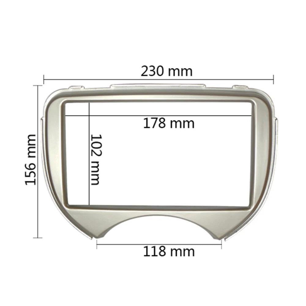 Per NISSAN Per Micra (K13) 2010-2013, Mascherina Autoradio 2 DIN, DVD, Stereo, Installazione Su Cruscotto, Cornice Porta CD