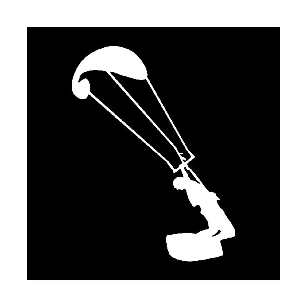 Bertdcx White Auto Accessory Car Stickers Vinyl Decal Kitesurfing Motorcycle Decorative Accessories(White)