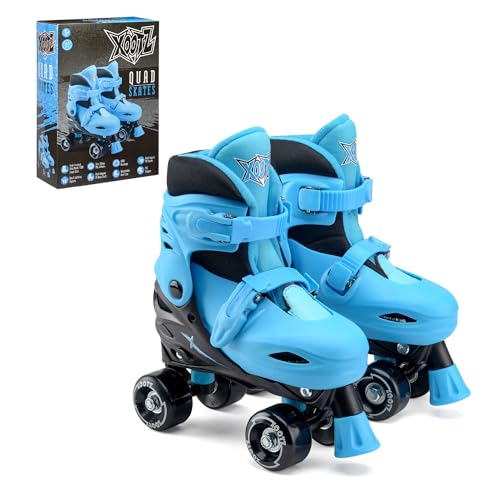 Xootz Kids Quad Skates Beginner Adjustable Roller Skates Boys Blue/Black