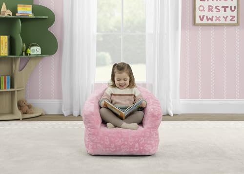 Delta Children - Serta Kids Plush Barrel Toddler Chair, Soft Foam Chair Bean Bag Chair Alternative for Boys and Girls, Cozy Seat for Reading, Watching Cartoons, Playroom Nursery Bedroom, Pink - image 2
