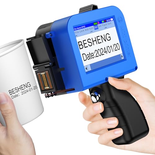 Image of Mini Handheld Inkjet Printer, Handheld Printer Portable with 42ml Fast-Drying Solvent Ink Handheld Inkjet Printer Gun for Date /Batch /QRcode /Barcode Handheld Printer for Any Surface (MP10, 0.5inch)