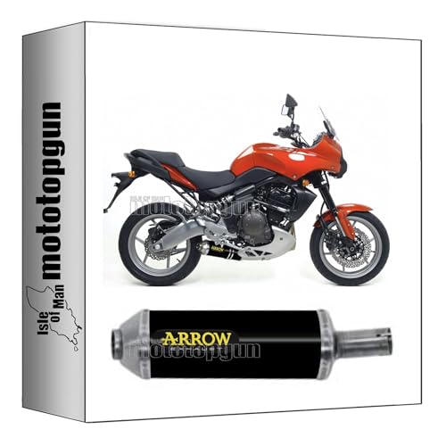 Escape Arrow Maxi Race-Tech negro de aluminio con fondo de acero para Kawasaki Versys 650