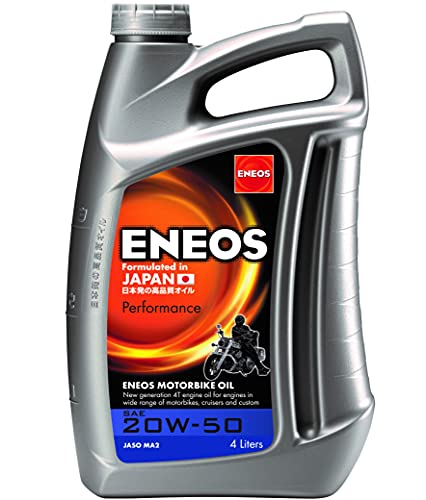 Aceite de moto ENEOS 20W50 Max Performance  4L - Aceite de motor de 4 tiempos - Aceite de motor mineral para motos japonesas - Protección integral del motor - Menos consumo de combustible