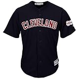 100% Polyester Majestic Cleveland Indians Cool Base MLB Trikot Jersey ASG 2019 Navy (S)