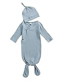Unisex Infant Baby Gown Sleeping Bag Newborn Boy Girl Knotted Sleeper Nighgown Pajamas Coming Home...
