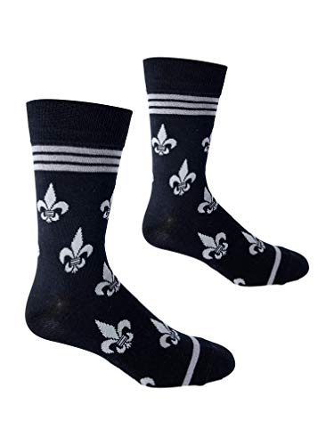 Fleur de Lis in Black and Gray Men's Socks