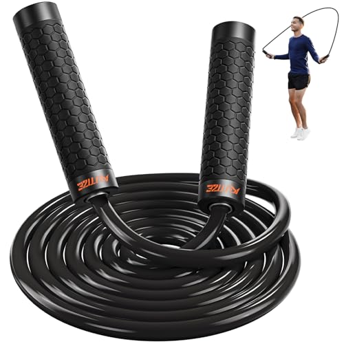 KUTIZE Jump Rope, Weighted Jump Rope for Fitness, Adjustable 1lb Heavy Skipping Ropes for Home Gym, Portable Workout Equipment for Men Women Kids, Speed Jumping Rope for Full Body Exercise at Home