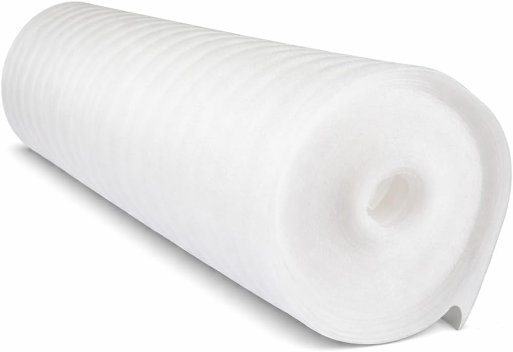 2mm White Foam Underlay for Any Laminate / Real Wood Flooring – 1m x 15m (15m2 Roll Size) – Acoustic / Insulation Underlay by KK