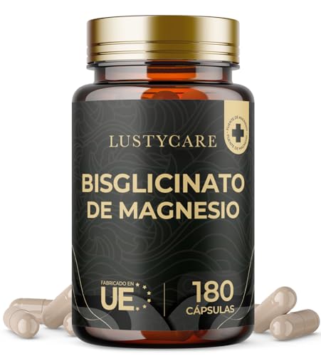 Glicinato de Magnesio - 2.000 mg | 180 cápsulas | Bisglicinato de Magnesio Puro de Alta Potencia | Inocuo para el Estómago, Vegano y Alta Dosificación | 400 mg de Magnesio elemental/dosis diaria