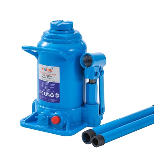 KATSU Tools Gato hidráulico Botella Perfil bajo Compacto 16 T – Elevador Pesado para reparación y Mantenimiento de vehículos