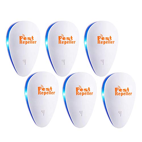 Bocianelli Ultrasonic Pest Repeller 6 Pack, Pest Repellent,Pest Repeller Set of Electronic Plug in Repellent Indoor for Insects, Mosquito, Mouse, Bug, Rodents
