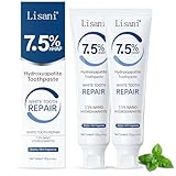 Set 2-Pack Hydroxyapatite Toothpaste for Teeth Remineralization, Enamel Repair, Sensitivity Relief & Whitening Fluoride-Free, Deep Cleaning Care, Fresh Breath