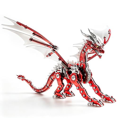 Puzzle métal 3D Wingsaurus rouge : stimulez votre logique et évacuez le stress quotidien
