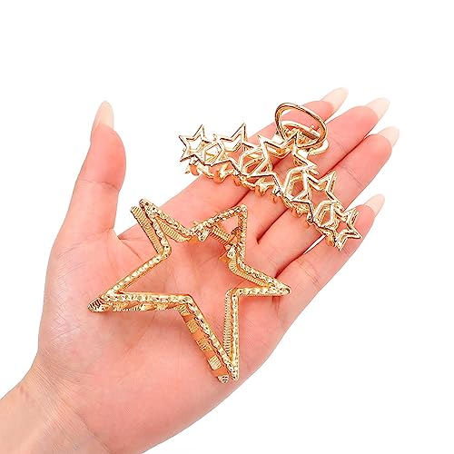 Pinzas de cabello Casdre Star metal dorado pack 2 miniatura 4