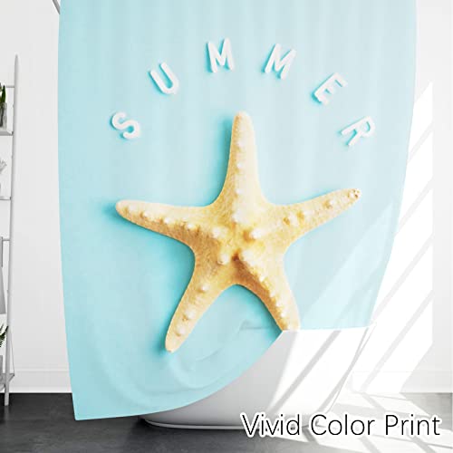 Berkin Arts Bathroom Shower Curtain Set 70x70 Inch Waterproof Polyester with Hooks Photorealism Starfish, Summer Time - Image 4