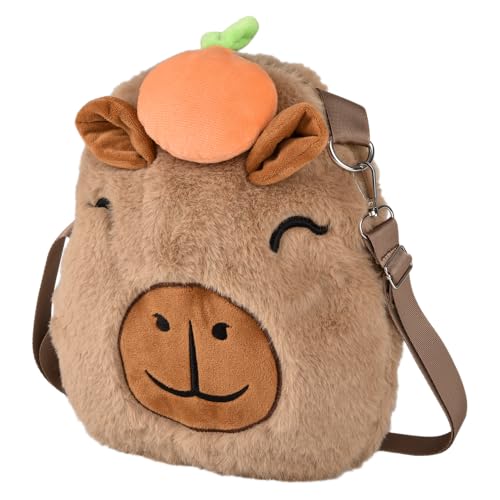 Capybara Plush Crossbody Bag 10"x11.5"3