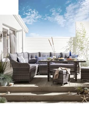 GSD Florida Aluminium Rattan Garden Furniture Dining/Lounge Sets, All Covered By a 5 Year Warranty (Florida L Shape Corner Dining Set) - Image 2