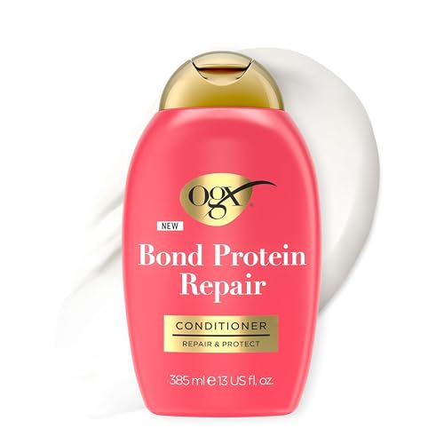 OGX Repair and Protect Bond Protein Repair Conditioner 385 ml Stärkt und repariert sprödes trockenes oder beschädigtes Haar mit Lipi Pro Shield Technology und Dual-Action-Repair-Technologie