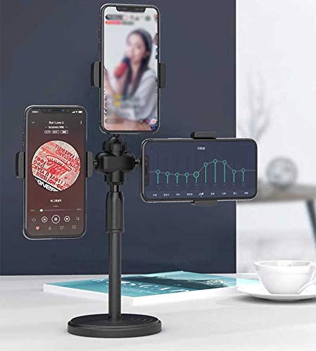 08 Siyah Teleskopik Masaüstü Tutucu, 3'lü Tablet ve Telefon için, Ayarlanır ve Katlanır