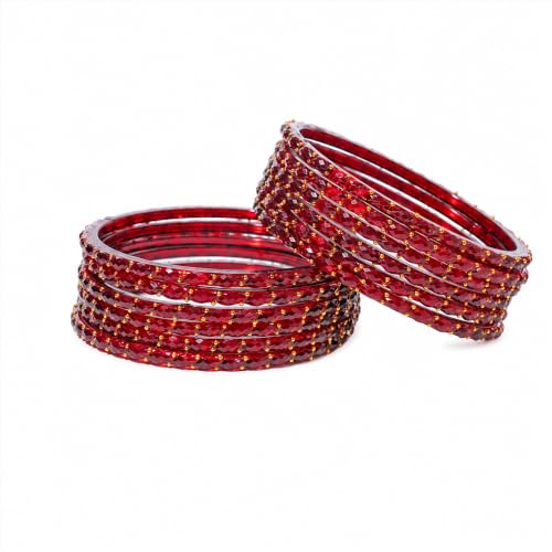 Image of Raindrop Crystal Glass Bangles, Pack of 12