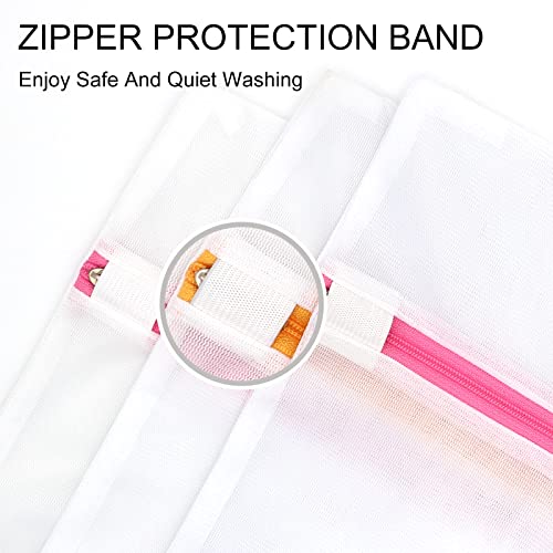 Staruby Mesh Laundry Bags 3-Pack Laundry Wash Bag Colorful Zipper For Delicates, Blouse, Hosiery, Stocking, Underwear, Bra Lingerie, Sweater, Travel Storage Bag(Orange, S) #TOP2