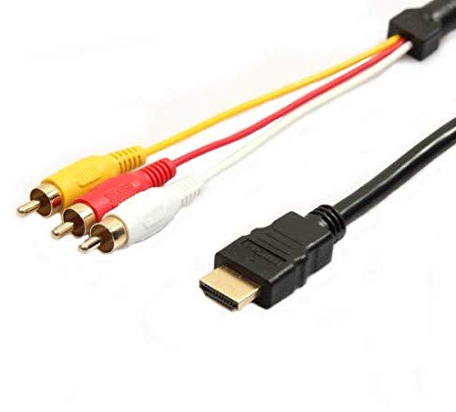 Y�f�p�[�g�Z���^�[55R �����b�L HDMI A/M TO RCA3 �ϊ��P�[�u�� 1.5m �u���b�N HDMI�I�X-3RCA(�Ԕ���)