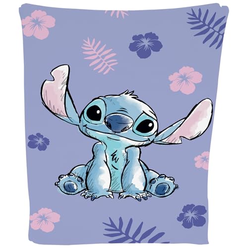 Disney Manta de forro polar de Stitch suave para viajes, regalo para mujeres y niñas, con licencia...